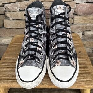 Converse Chuck Taylor Cons Dragon Floral Print Mens 6.5/Women's 8.5 black/Pink